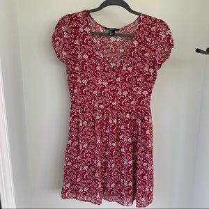 Forever 21 red & white cap sleeve mini dress